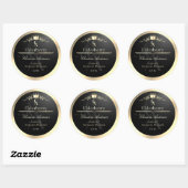 Étiquette de produit noir noble avec monogramme à (Feuille)