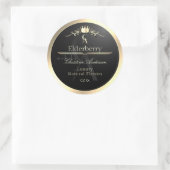 Étiquette de produit noir noble avec monogramme à (Sac)