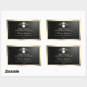 Étiquette de produit noir noble Logo monogramme ca (Feuille)