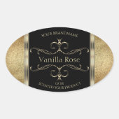 Étiquette de produit noir Parties scintillant or o (Devant)