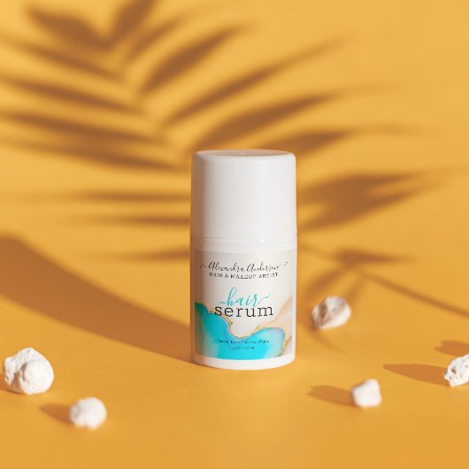 Étiquette de produit Opal de marbre bleu blanc mod