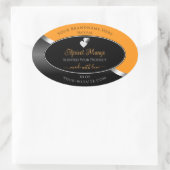 Étiquette de produit Orange Black Wavy Silver Coeu (Sac)