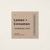 Étiquette de produit papier Kraft carré minimal mo (Devant)