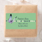 Étiquette de produit Papillon et Fleurs (En situation)