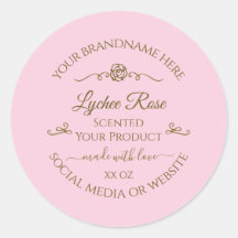 Étiquette de produit Pastel Rose Gold Frame Rose V