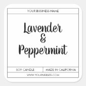 Étiquette de produit personnalisé moderne bougie (Devant)