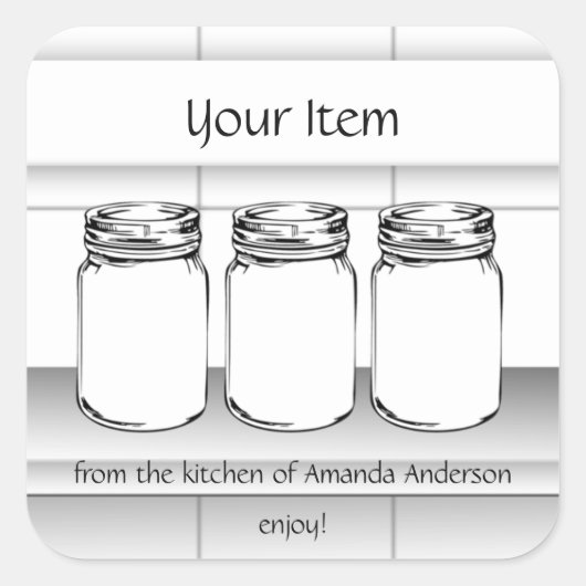 Étiquette de produit personnalisée pour pot Mason (Devant)