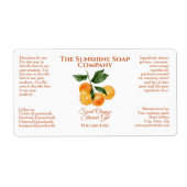 Étiquette de produit pour bain et corps - orange - (Devant)