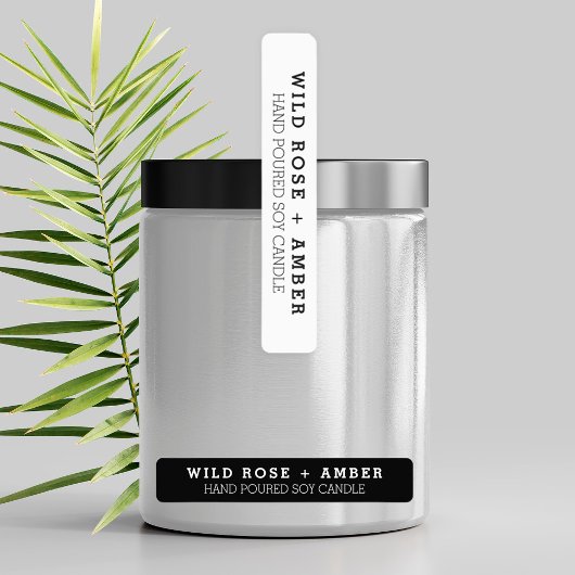 Étiquette de produit pour chandelle noire et blanc