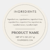 Étiquette de produit professionnelle ingrédients é (Devant)