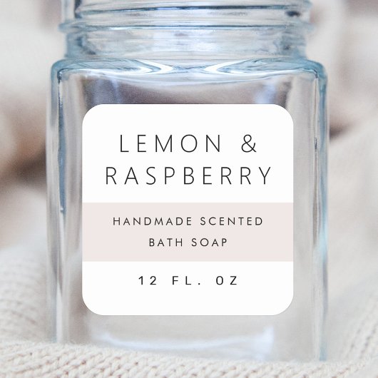 Étiquette de produit rose de couleur gris clair mo