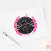 Étiquette de produit rose éclatant noir avec logo (Enveloppe)