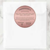 Étiquette de produit rose Gold Ingredient Directio (Sac)