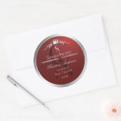 Étiquette de produit rouge profond avec monogramme (Enveloppe)