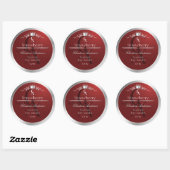 Étiquette de produit rouge profond avec monogramme (Feuille)