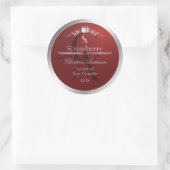 Étiquette de produit rouge profond avec monogramme (Sac)