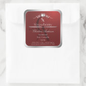 Étiquette de produit rouge profond avec monogramme (Sac)