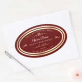 Étiquette de produit rouge profond Gold Frame et R (Enveloppe)