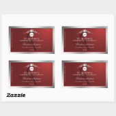 Étiquette de produit rouge profond Logo cadre arge (Feuille)