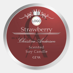 Étiquette de produit rouge profond Logo cadre arge