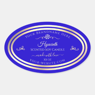 Étiquette de produit Royal Blue Gold Frame Rose Vi