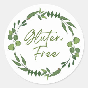 Étiquette de produit sans gluten Feuille vert