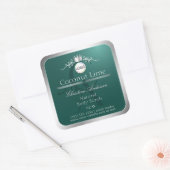 Étiquette de produit sarcelle foncé avec logo à ca (Enveloppe)