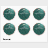 Étiquette de produit sarcelle foncé Rose Cadre Mon (Feuille)