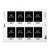 Étiquette de produit simple noir et blanc moderne (Feuille entière)