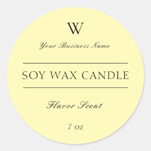 Étiquette de produit Spa de bougie jaune Monogramm (Devant)