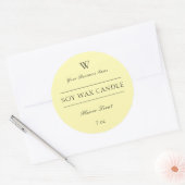 Étiquette de produit Spa de bougie jaune Monogramm (Enveloppe)