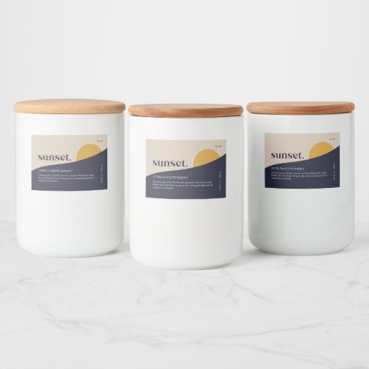 Étiquette de produit Sunset moderne (Bouteilles)