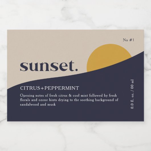 Étiquette de produit Sunset moderne (Étiquettes simples)