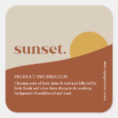 Étiquette de produit Sunset moderne (Devant)