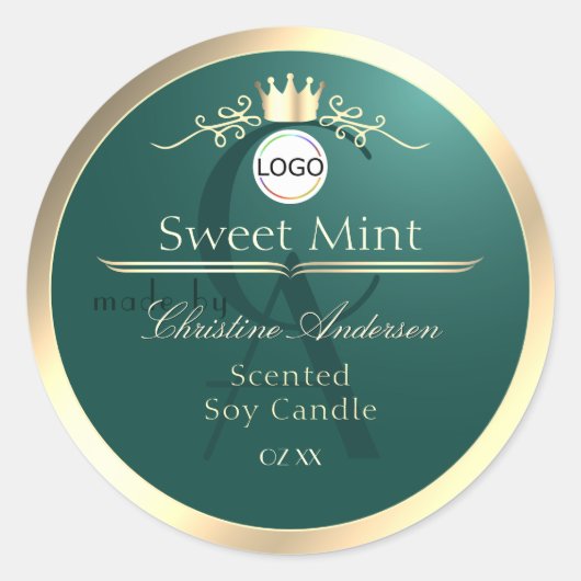 Étiquette de produit Teal Pine avec logo à cadre d (Devant)