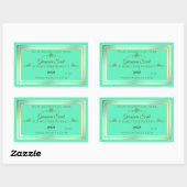 Étiquette de produit Turquoise brillant avec cadre (Feuille)