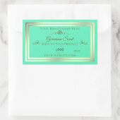 Étiquette de produit Turquoise brillant avec cadre (Sac)