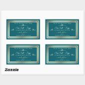 Étiquette de produit Turquoise foncé Gold Frame Vi (Feuille)
