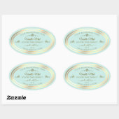 Étiquette de produit Turquoise léger Gold Frame Vi (Feuille)