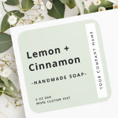 Étiquette de produit vert clair carré minimal mode