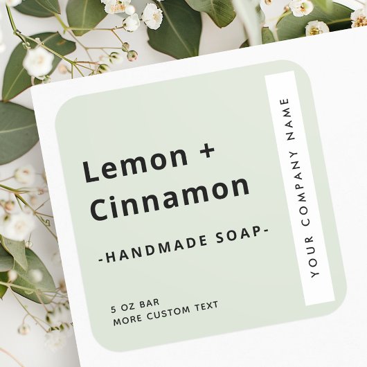 Étiquette de produit vert clair carré minimal mode