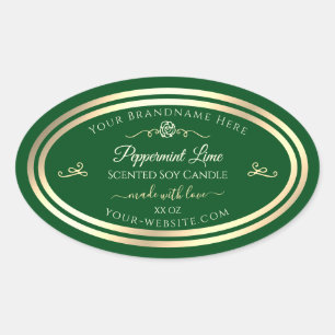 Étiquette de produit vert forêt Gold Frame Rose Vi