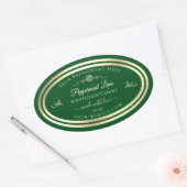 Étiquette de produit vert forêt Gold Frame Rose Vi (Enveloppe)
