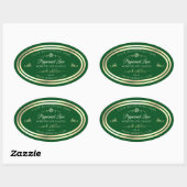 Étiquette de produit vert forêt Gold Frame Rose Vi (Feuille)
