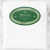 Étiquette de produit vert forêt Gold Frame Rose Vi (Sac)