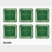 Étiquette de produit vert forêt Gold Frame Rose Vi (Feuille)