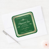 Étiquette de produit vert forêt Gold Frame Rose Vi (Enveloppe)