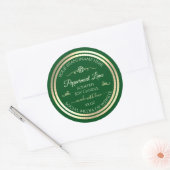 Étiquette de produit vert forêt Gold Frame Rose Vi (Enveloppe)