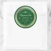 Étiquette de produit vert forêt Gold Frame Rose Vi (Sac)