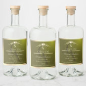 Étiquette de produit vert olive avec monogramme à  (Bouteilles)